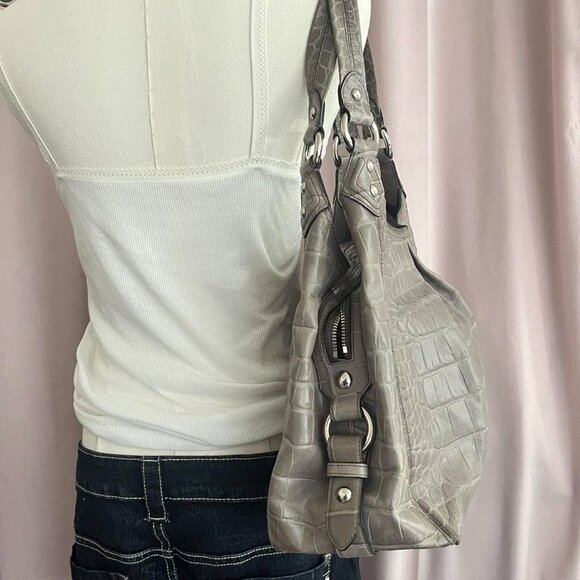 Coach Madison Maggie Bag In Embossed Crocodile Leather in Grey - Picture 3 of 6